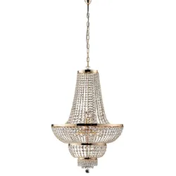 Bonetti Illumina Mozart - Kronleuchter aus Eisen und goldenem Messing mit Strasssteinen 10 Lichter 155 - Ø65 - BL189-10-OR