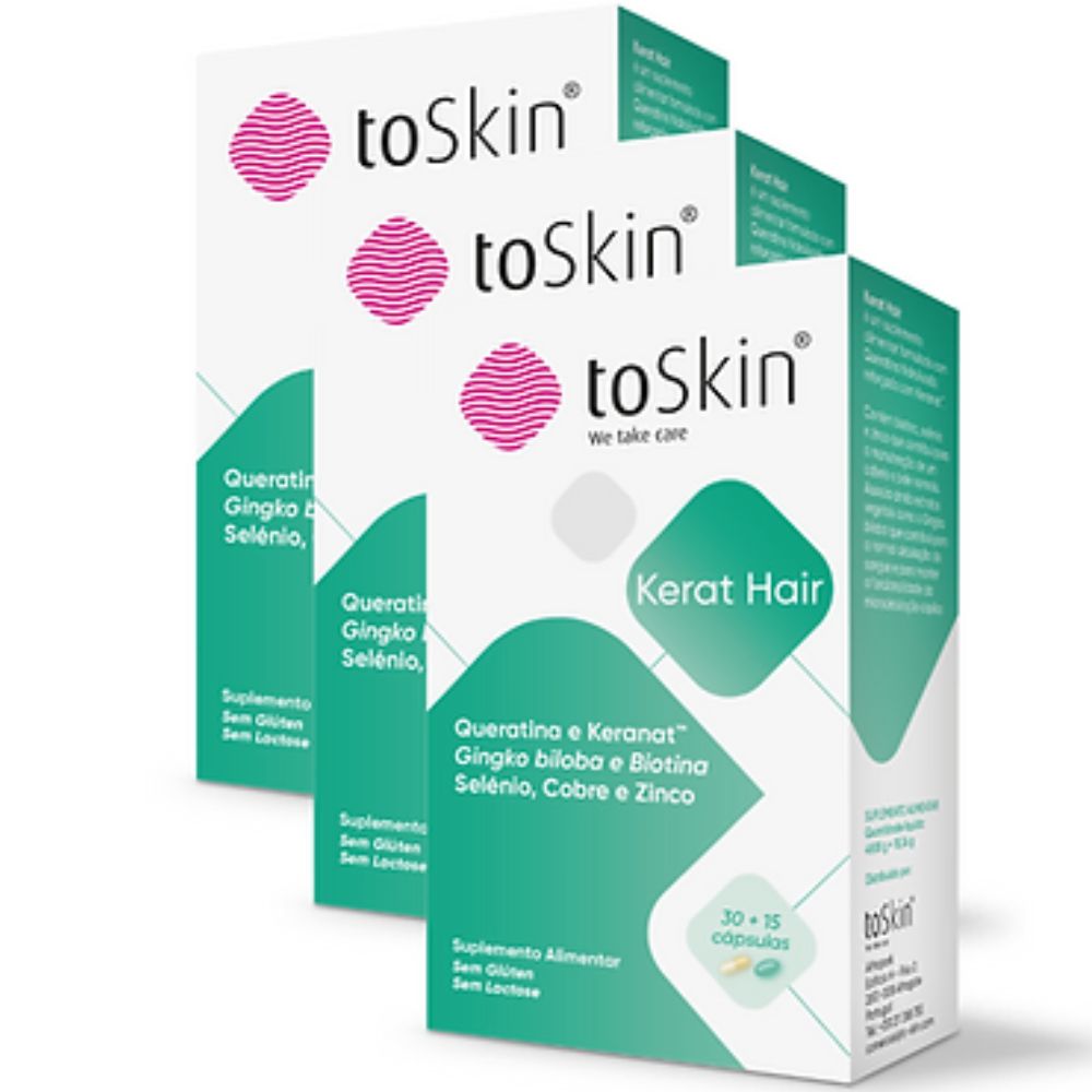 ToSkin Complemento alimenticio anticaída y anticaída Kerat Hair 45&nbsp;caps.