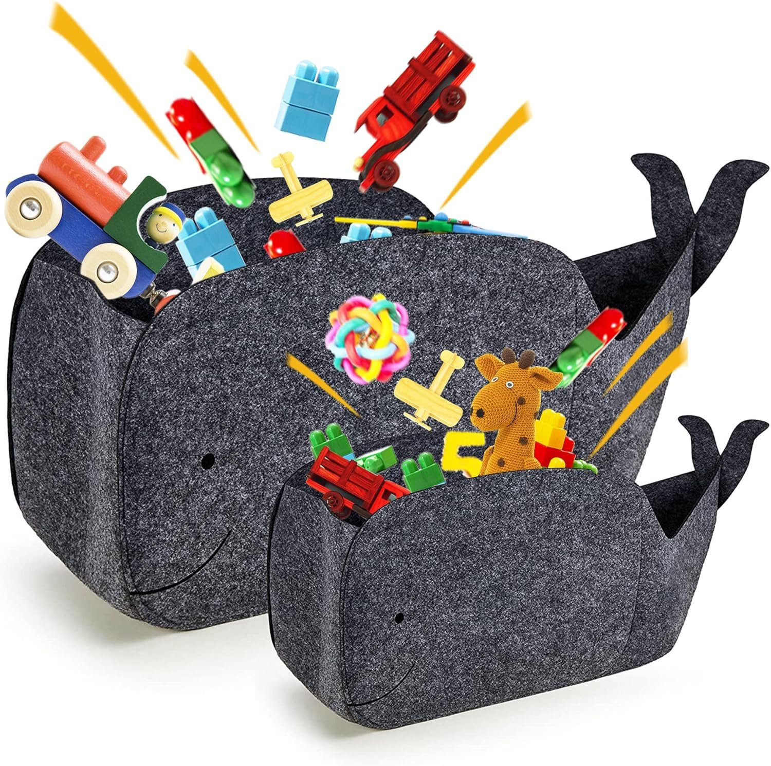 Opvouwbare vilt opbergdoos voor kinderen, rolvormige mand voor speelgoed, 30 liter
