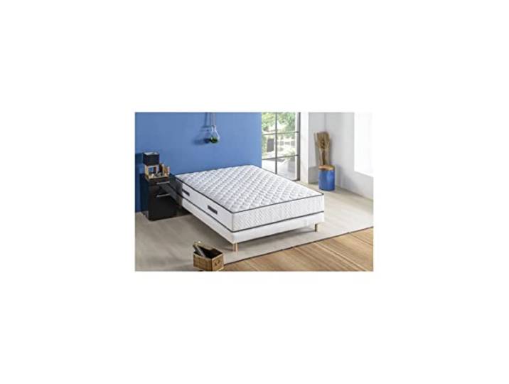 DEKO DREAM Ensemble Matelas + sommier 160 x 200 - Ressorts - 24 cm - 5 Zones - Equilibré - DETENTE