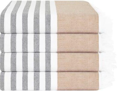 "American Soft Linen 100% Cotton Turkish Peshtemal Beach Towels, 35""x60"" Size 4 Pack Swim Towels for Beach and Pool Towels"