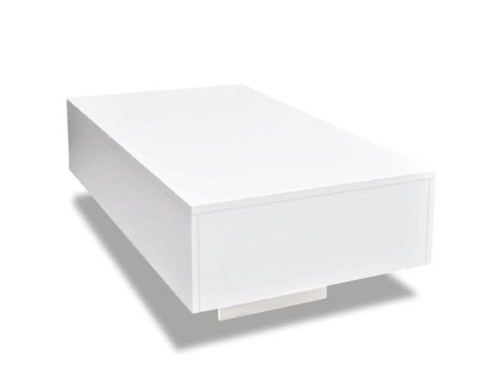 GHVBNMF Couchtisch Hochglanz Weiß 85x55x31 cm Rechteckiger Kaffeetisch MDF Elegantes Design für Wohnzimmer und Büro: Pflegeleichte Oberfläche, stabile MDF-Konstruktion und kompakte Maße.