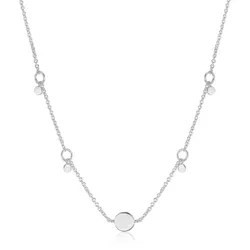 ANIA HAIE - NECKLACE - GEOMETRY DROP DISCS - silver