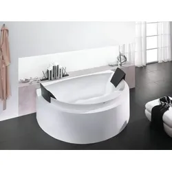 Hoesch Badewanne Aviva Halbrund 1800x1185 mit zwei Kopf-/Rückenstützen 6618.010
