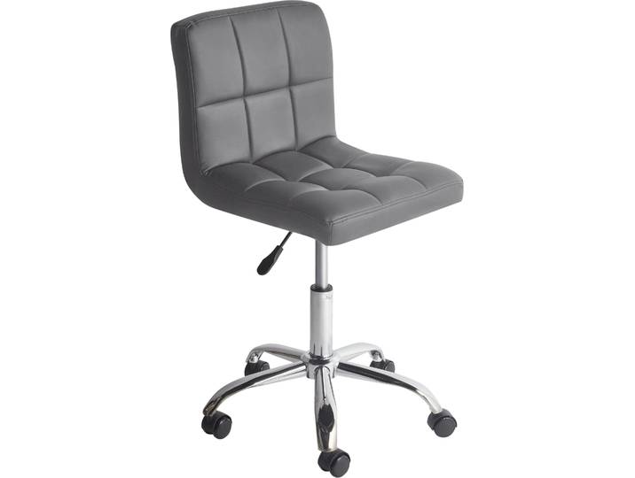BELIANI Arbeitshocker Grau mit quadratisches Steppmuster Arbeitsstuhl Elegant Klassisch