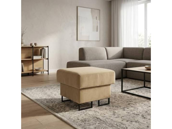 Family Meble Polsterhocker Savio Royal Aura – Fußhocker mit Stoff-Bezug und Stauraum – Beige · Aura 2