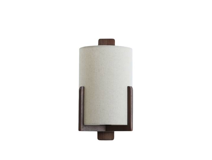Danish design wandlamp Litto walnoot bruin met linnen Light & Living - 3128743