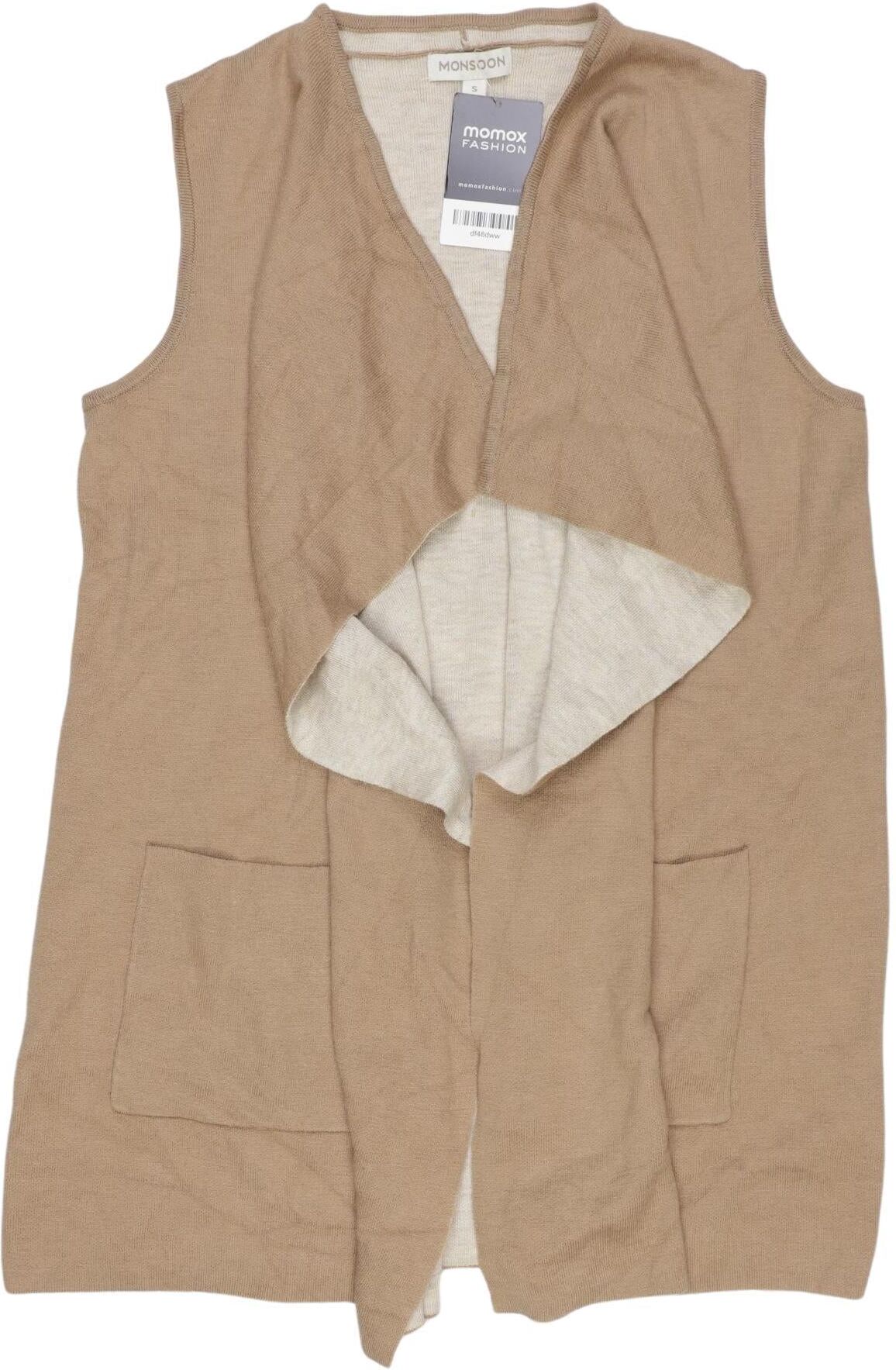 Monsoon Damen Weste, Beige, Gr. S, Synthetik / Wolle - Second Hand