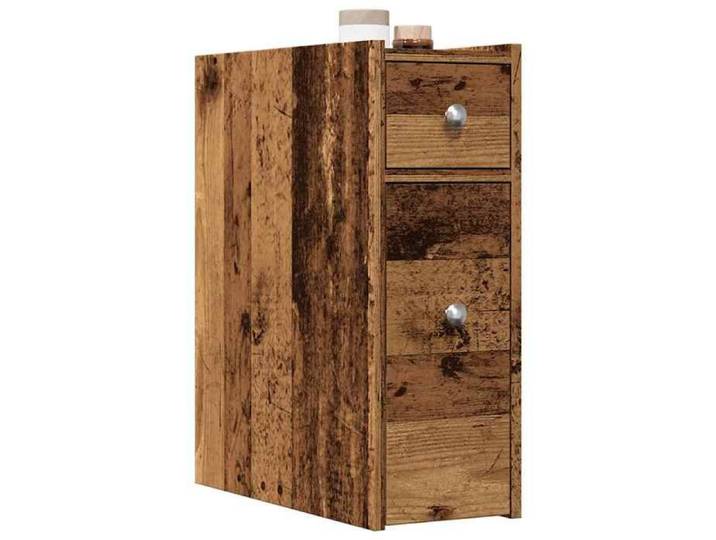 (ON SALE)Meuble de rangement - Armoire de salle de bain étroite avec roulettes - vieux Bois - EU792270