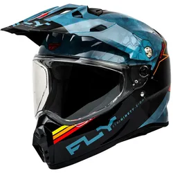 Fly Racing Trekker Kryptek Conceal, Endurohelm - Schwarz/Blau - XL