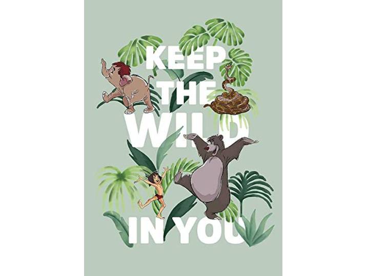 Komar Disney Wandbild Jungle Book Keep The Wild Kinderzimmer, Babyzimmer, Dekoration, Kunstdruck ohne Rahmen WB090-50x70 Größe: 50 x 70 cm (Breite x Höhe), Bunt