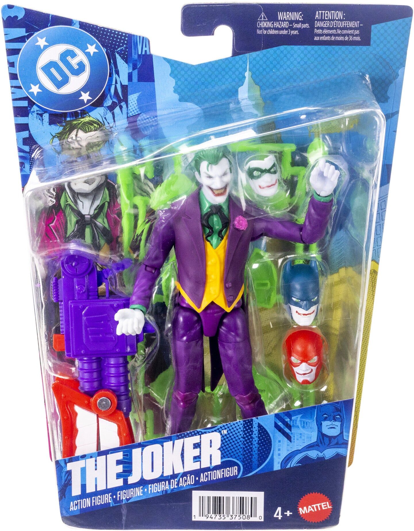 Mattel DC Premier The Joker 6.5-Inch Action Figure - 22 Points of Articulation - Includes Chatter Blaster and Accessories