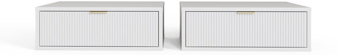 Fairmont Park 50 cm W Bedside Table White 17cm H X 50cm W X 40cm D
