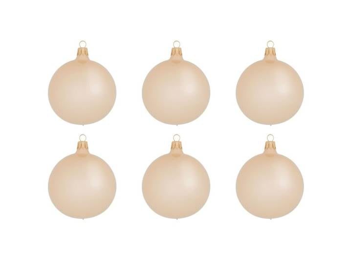 Weihnachtskugel 6er-Set Uni creme - Material: Glas - 949