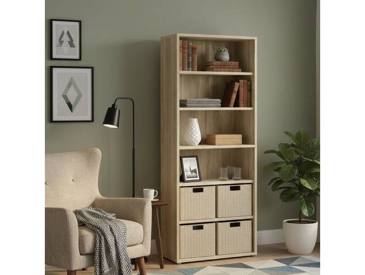 Bibliothèque Armon Dmora en Bois Noble Marron 40 1x89 2x221 7h cm
