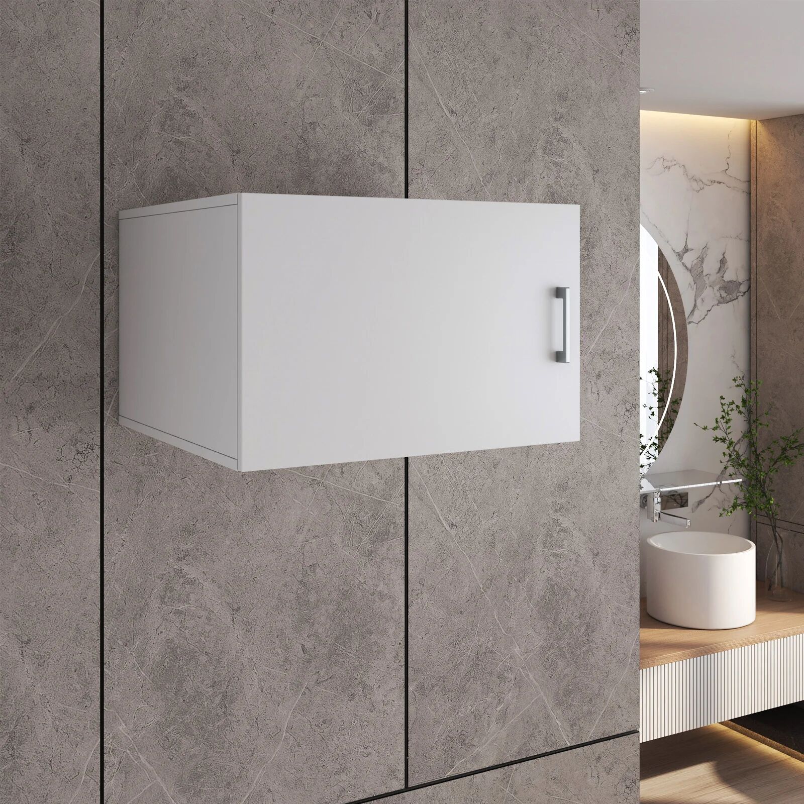 garneroarredamenti Pensile lavanderia 67x44h cm 1 anta bianco Ordinary