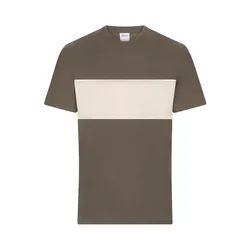 T-Shirt colour-block Unisex "8049" - XS - muddy-brown/sandstone