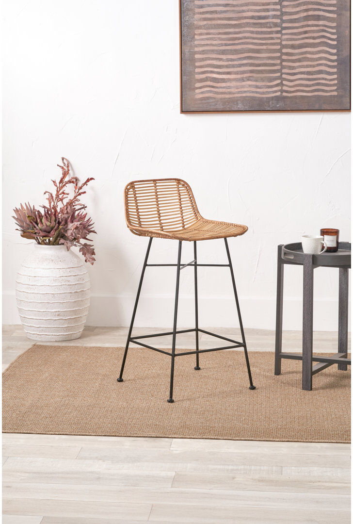 Rio Wicker Bar Stool Natural 90cm H X 45cm W X 50cm D