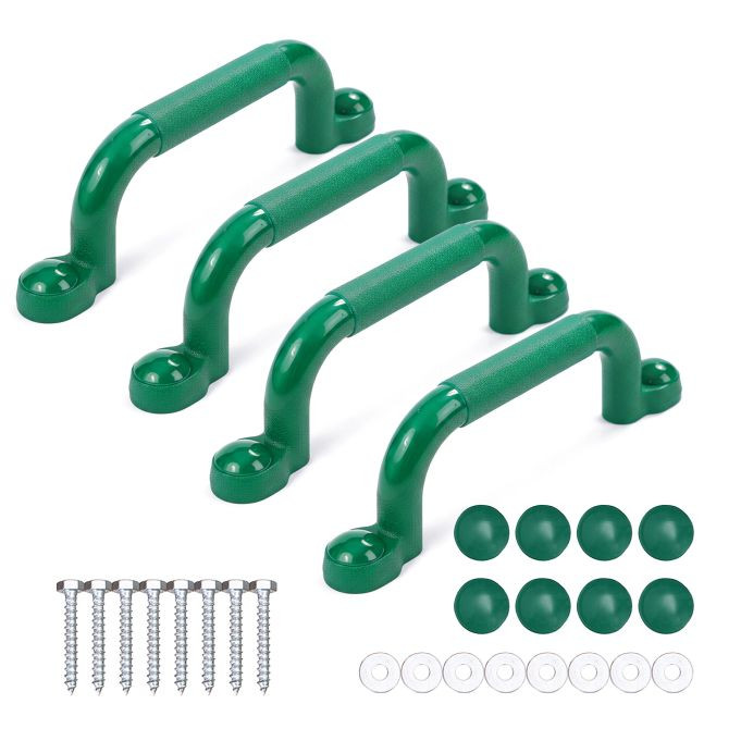 Relaxdays Klimhandgrepen Set, 4 stuks, Groen, Kunststof