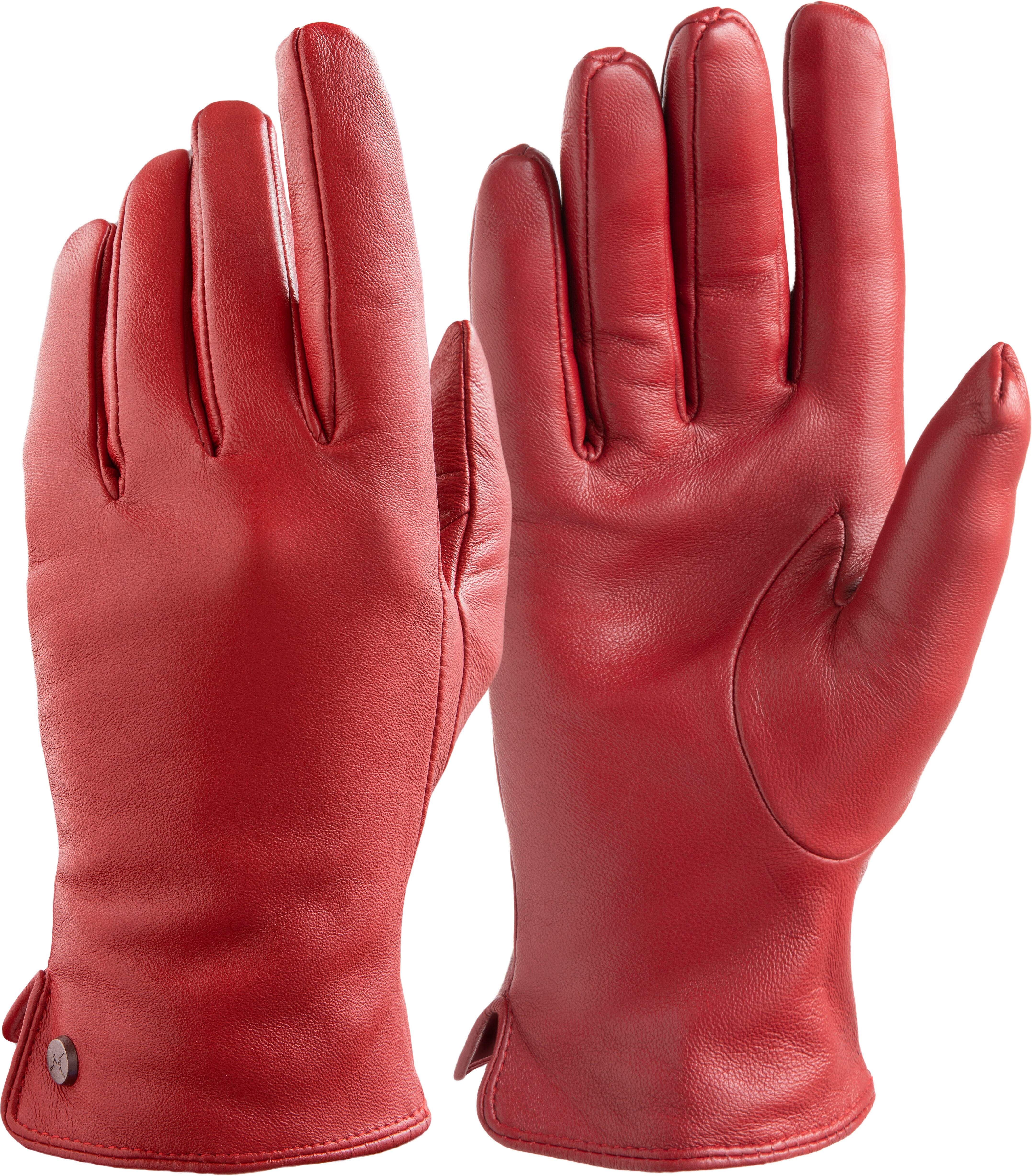 Lederhandschuhe PEARLWOOD "PAM", Damen, Gr. 8, rot (fire), Schafsleder, unifarben, Handschuhe Lederhandschuhe, weiches Fleece-Innenfutter, Temperaturregulierend, Seitenschlitz fire 8