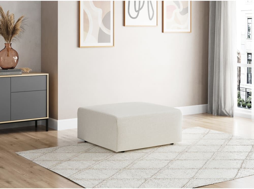 Usinestreet Pouf en tissu beige Beige 91x42x85cm