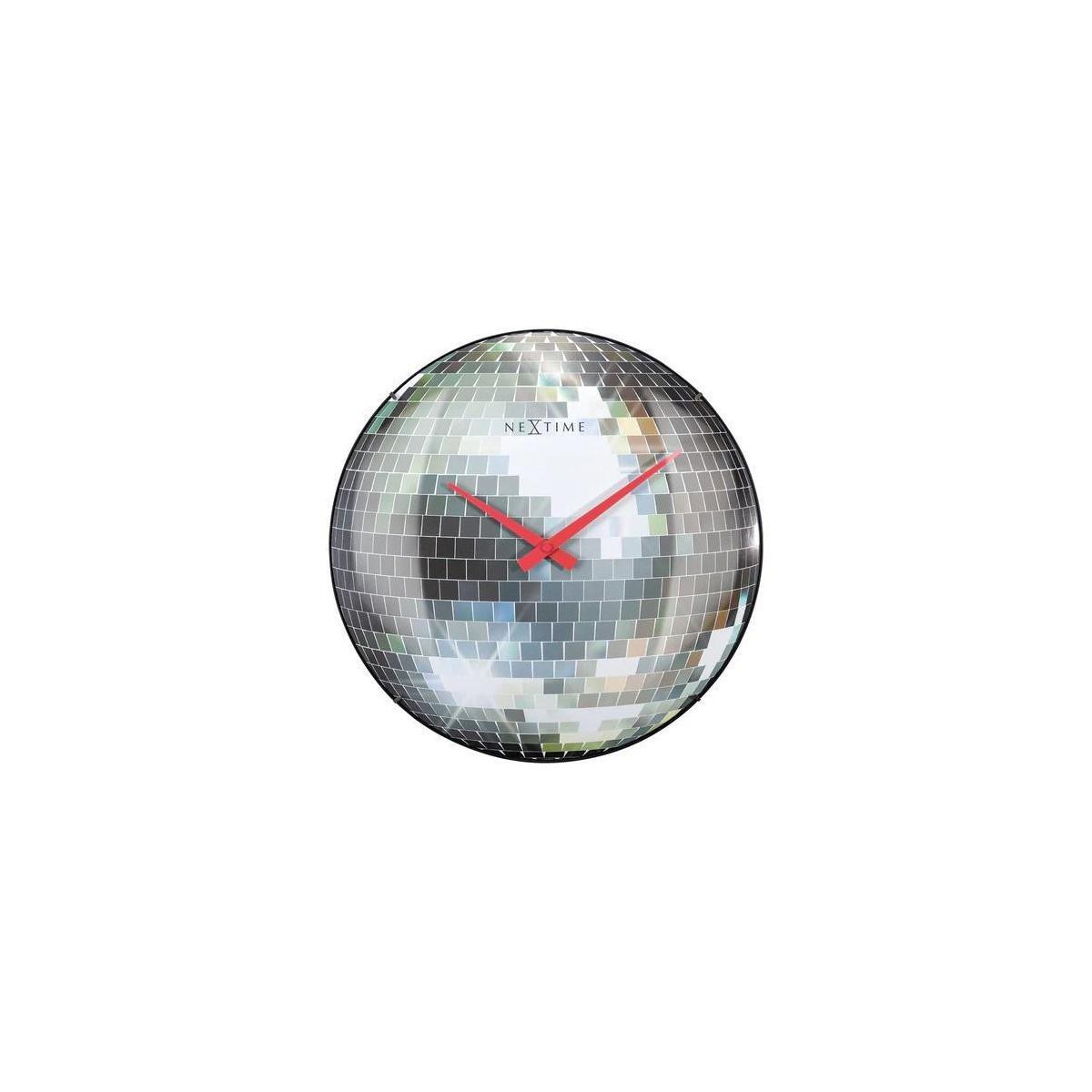 NeXtime Disco Ball Wandklok - Zwart - 35 cm