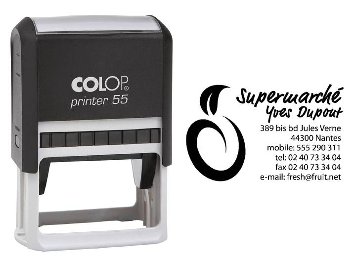 Colop Tampon encreur personnalisable Printer 55 - Noir - 8 lignes