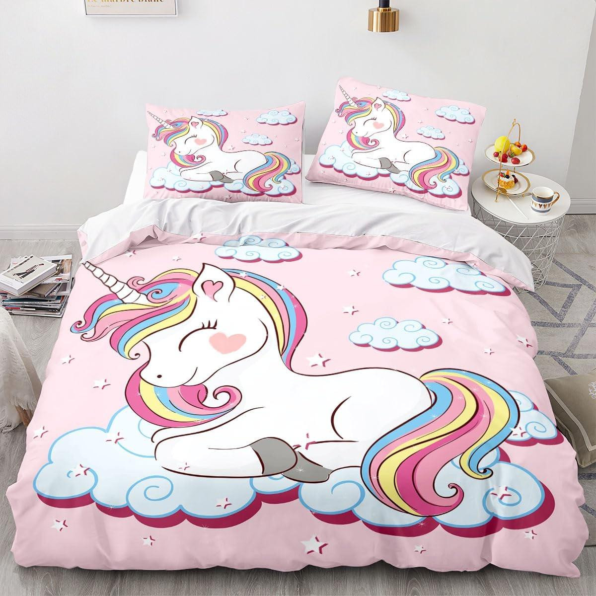 Solidchoice Unicorn Dekbedovertrek Set voor Kinderen 135 x 200 cm