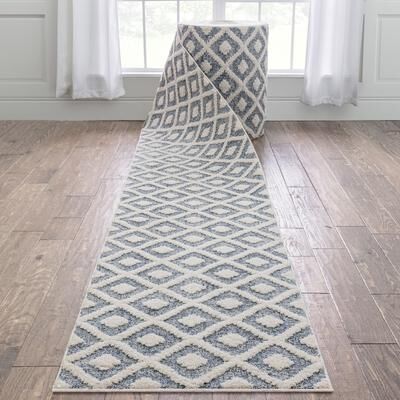 Well Woven Custom Size Runner Harlow Trellis Modern Hallway Stair Rug