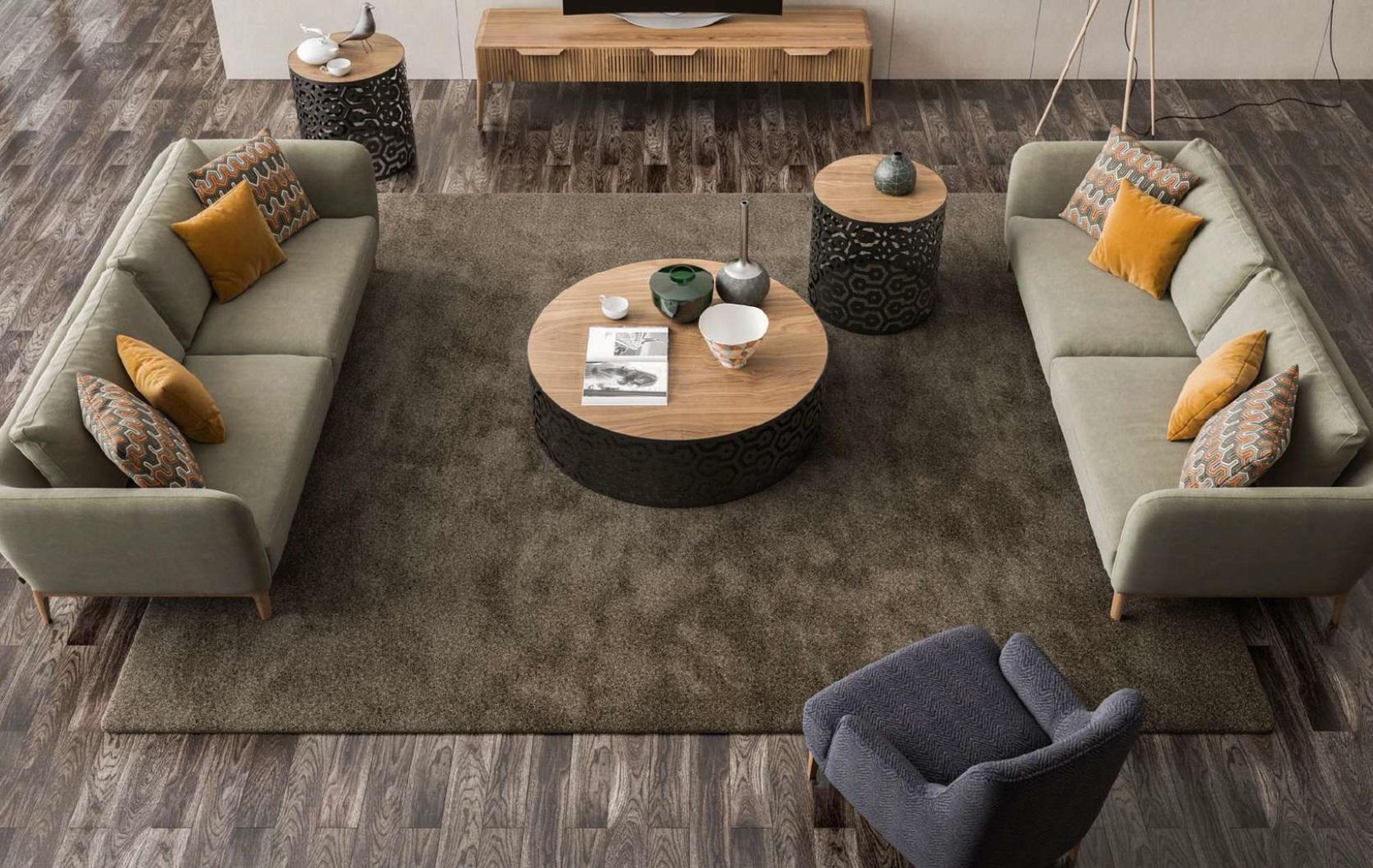 Olivengrüner Dreisitzer Moderne Wohnzimmercouch Sitzmöbel Couch Sofa