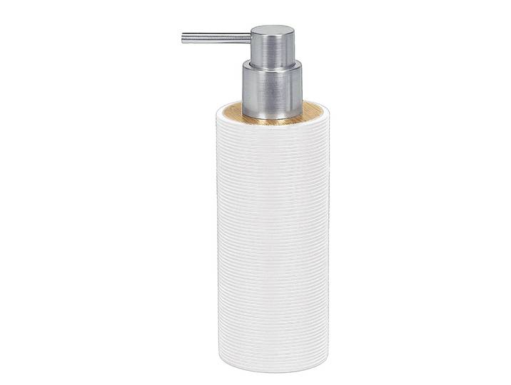 Distributeur de savon Kyoto Polyrésine / Bambou Blanc/Blanc 7 x 19 x 7cm