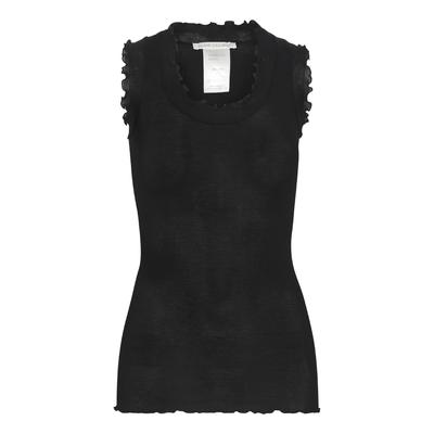 Funktionstop SEAMLESS BASIC "Seamless Basic Top Flounce", Damen, Gr. S/M, schwarz, Obermaterial: 100% Baumwolle, Tops