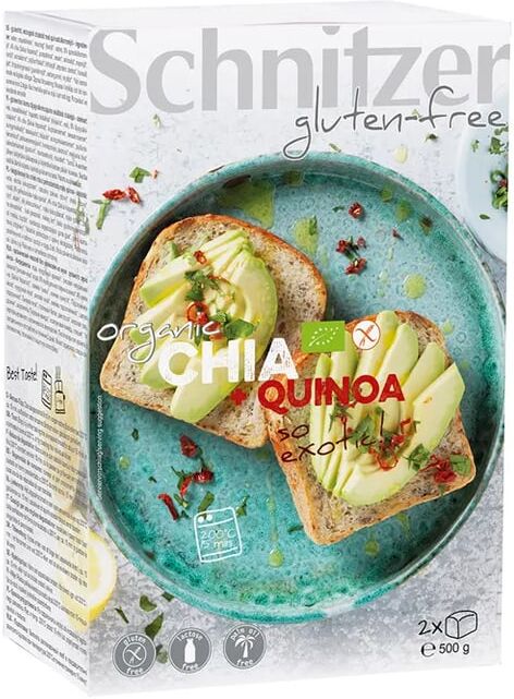 Schnitzer Pão De Forma Chia E Quinoa Sem Glúten 500g