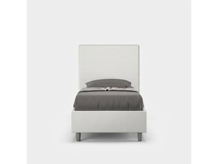 Einzelbett mit Stauraum 80x190 Kopfteil Kinderzimmer modern Focus S - Weiß