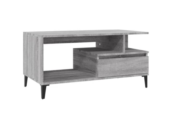 Couchtisch Grau Sonoma Eiche 90x49x45cm Holzwerkstoff Tischplatte 90x49x45 cm, Holzwerkstoff, Sonoma Eiche, Wohnzimmer, leicht zu reinigen