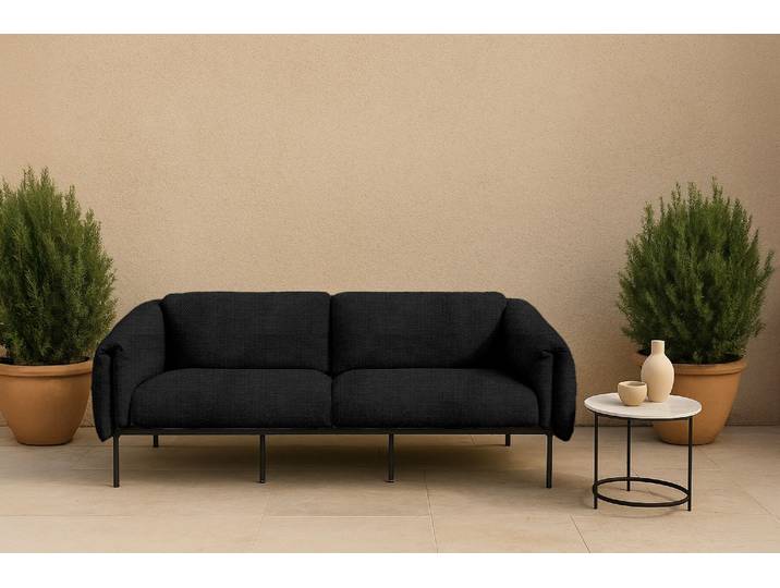 2-Sitzer GOODPRODUCT Lumi , grau (davy grau), B:186cm H:73cm T:96cm, 100% Olefin, Sofas, 2-Sitzer, Outdoor Gartensofa, wetterfeste Materialien, Breite 186 cm