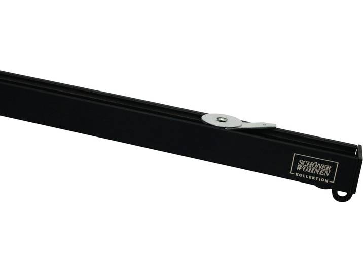 Vorhangschiene Aluminium-Vorhangschienen Set Emilia 1-Lauf , schwarz, B:160cm, SCHÖNER WOHNEN-KOLLEKTION, Gardinenstangen, Vorhangschiene, mit Bohren, verschraubt, Deckenmontage