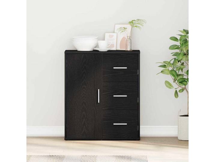 vidaXL Sideboard noir imitation chêne 60 x 31 x 70 cm Bois composite