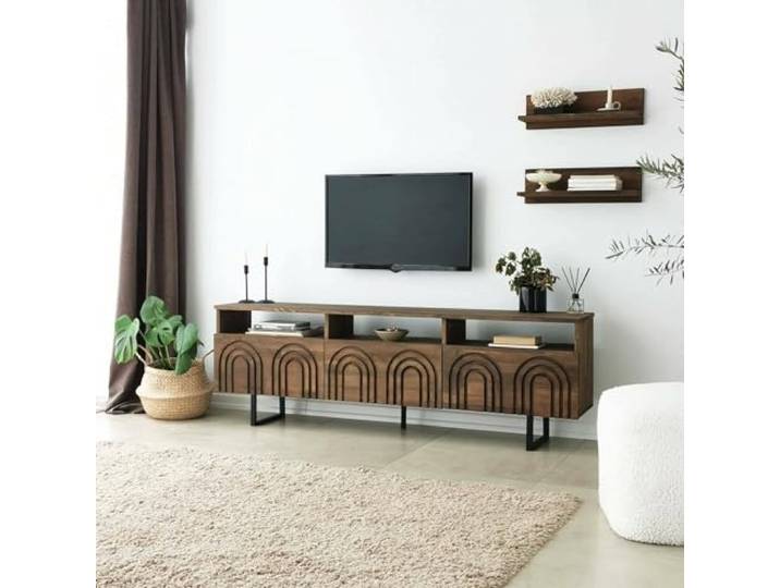 Dmora TV-Möbel Arctura 170x30x40h cm Braun 3 Böden 6 Fächer