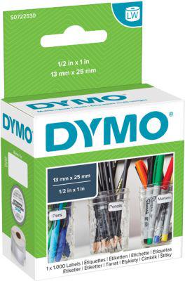 DYMO LabelWriter Mehrzweck-Etiketten, ablösbar, 13 x 25 mm (doppelreihig), 1 x 1000 Stück, weiß