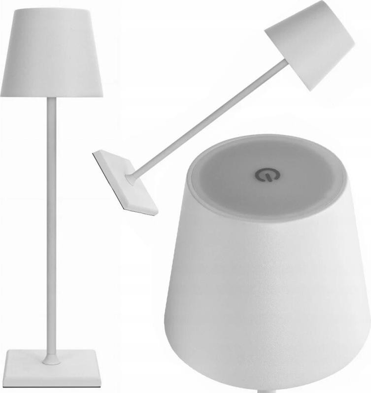 Verk 12314 LED-tafellamp met aanraakbediening en oplaadbare batterij, wit