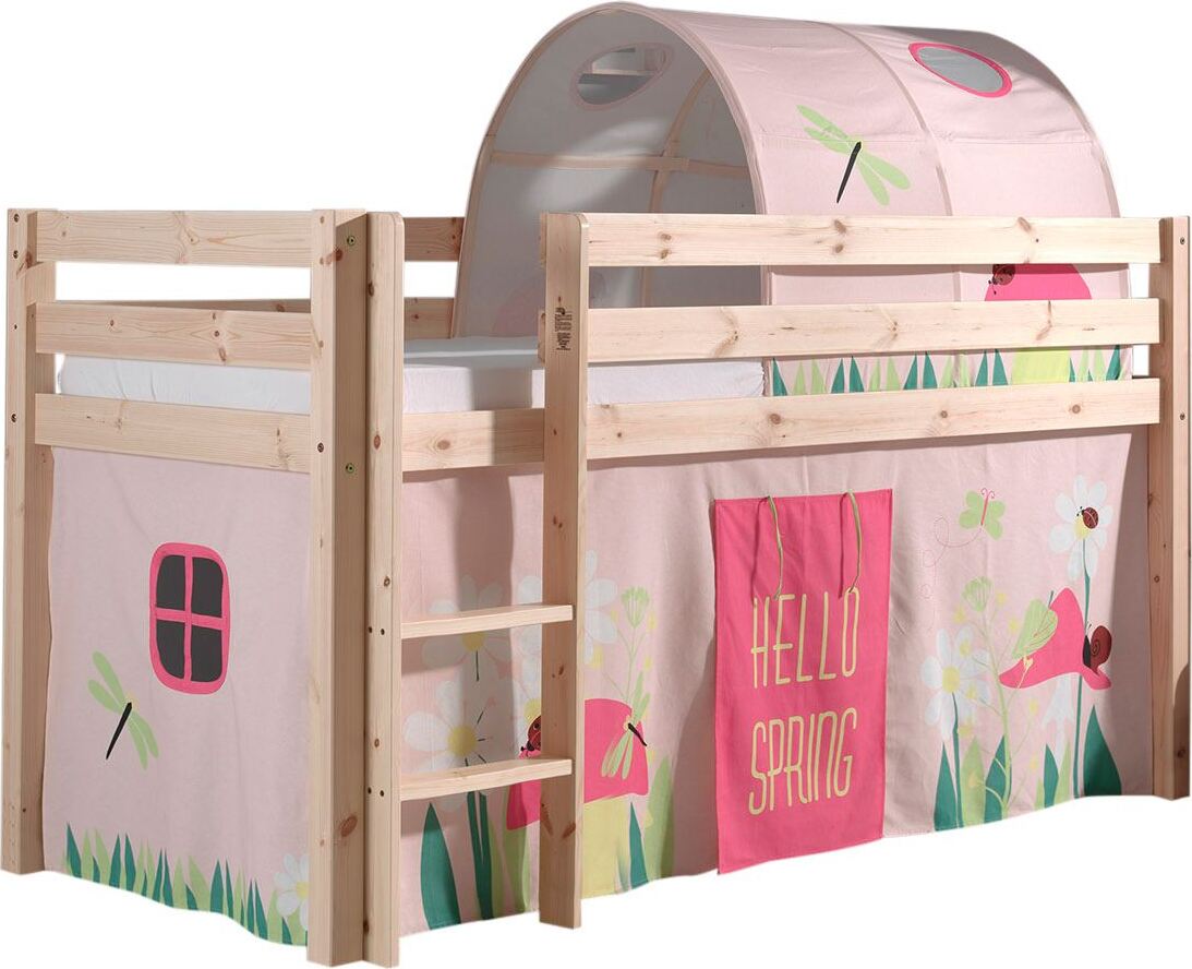 Kinderbett Karolina 210x114x106 Massivholz Natur Textilset Spring 2