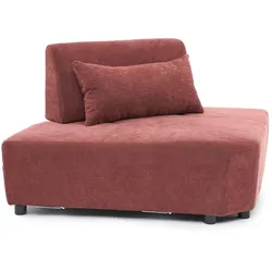 Oviala Business Ecksofa modulares Sofa verstellbare Rückenlehne 170 cm dunkelrot Oviala