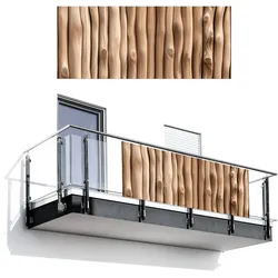 BALKON-SICHTSCHUTZ Holz - Stiel - Hellbraun Balkon Deko 300x120 cm