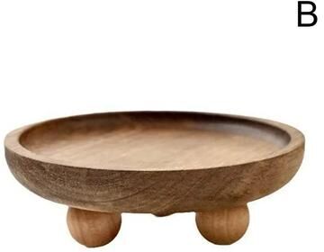 Uplifted Goods Natural Wood Serving Tray For Desserts And Home Decor circle