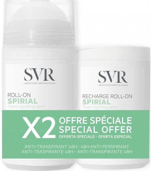 SVR Spirial Roll-on Desodorante Antitranspirante 48H 50ml + Recarga 50ml
