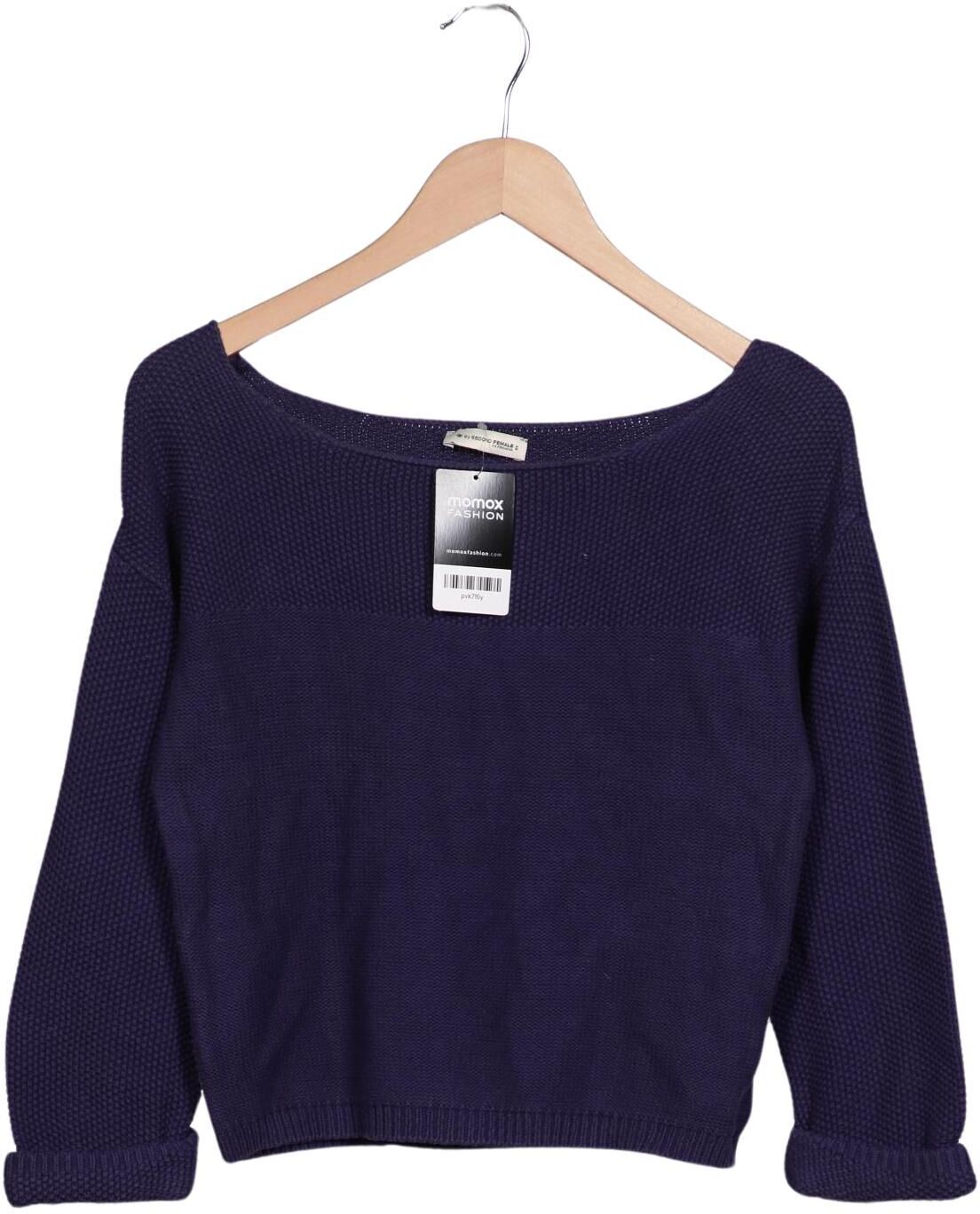 Second Female Damen Pullover, Marineblau, Gr. XS, Baumwolle - Second Hand