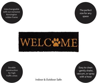Evergreen 28 in. x 9 in. Paw Print Welcome Kensington Switch Mat