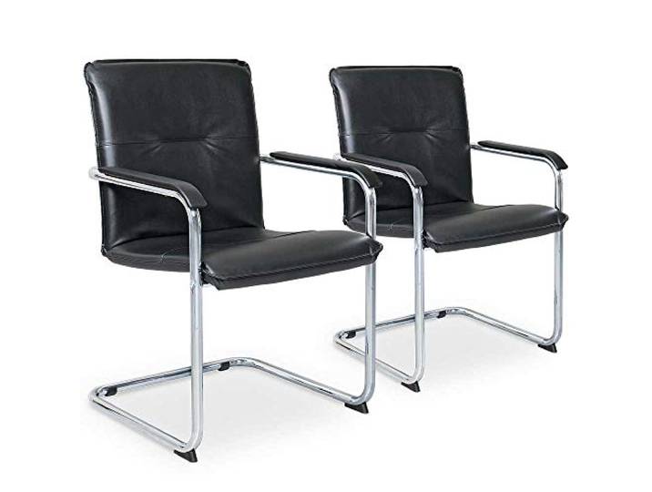 BRB 2X Freischwinger Besuchersessel, schwarz, Lederlook