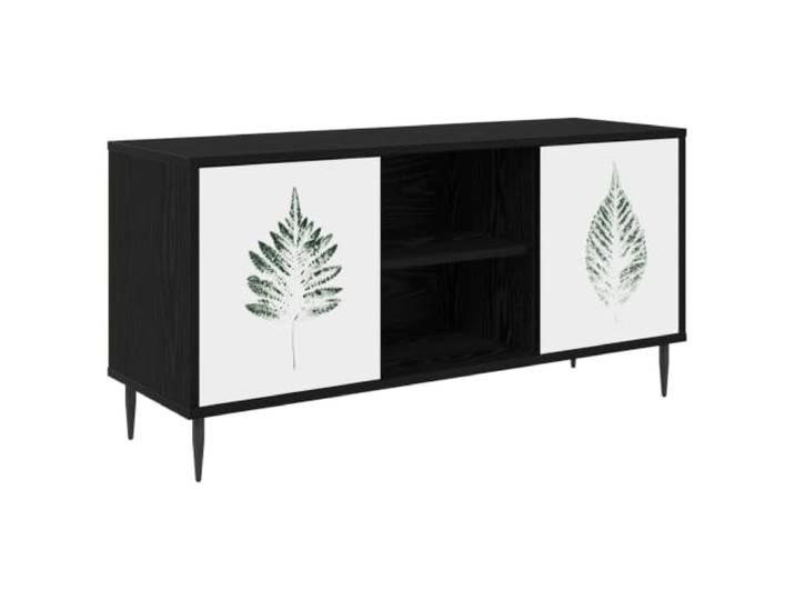 Makastle TV-Schrank 102x33x51 cm Schwarz Eichen-Optik